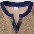 thumbnail image 4 of Generic Men's Casual V Neck Shirts Short Sleeve Splicing Tees Loose Fit Henley T-Shirt Texture Comfortable Pullover Tops, 4 of 7