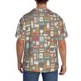 thumbnail image 3 of Balery Kitchen Food Camisa Casual de Manga Corta con Botones para Hombre, Texturizada, Estilo Cubano, para Playa, Verano-X-Large, 3 of 5