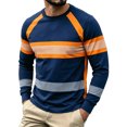 thumbnail image 4 of Men Long Sleeve Tee Shirts For Outdoor Activities Casual Athletic Pullover Tops Orange XXXXL, 4 of 4