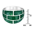 thumbnail image 4 of Modern Brick Blocks of Green Malachite Inlay Sterling Silver Ring-8, 4 of 5