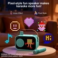 thumbnail image 2 of JYX Karaoke Machine for Kids, Home Karaoke System with 15 Animated Modes, Mini Portable Speaker with 2 Microphones, Green, 2 of 13