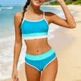thumbnail image 6 of NAISIBABY Girls Bikinis Bathing Suits, Trendy Color Block High Waist Swimsuit Summer Beach Swimwear 2-Piece Sky Blue 9T, 6 of 9