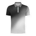 thumbnail image 4 of Afuyipoi Men's Printed Zip Shirt,Casual Button-Down Collar Short Sleeve Stretch T-Shirts Gray 2XL, 4 of 7
