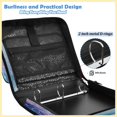 thumbnail image 4 of Zipper Binder with Shoulder Strap 2 inch 3 Ring Waterproof File Folder Organizer Bag 500 Sheet Whimsical Underwater Scene, 4 of 8