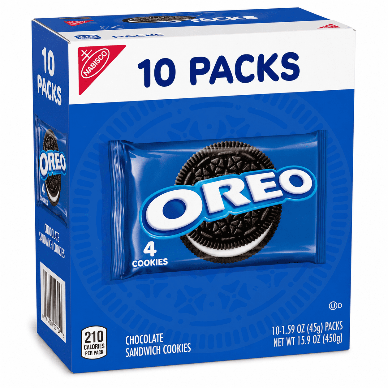 Oreo Chocolate Sandwich Cookies Snack Packs, 10 Count (1.59 oz Each) x 4 Boxes, 40 Packs Total, 63.6 oz Bulk Case