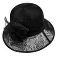 thumbnail image 2 of Jinhomg Fascinators Hats for Women Elegant Organza Floral Sun Hats Casual Wide Brim Church Easter Tea Party Hat 2025 Fashion Spring Summer Outfits Sales Today Black M, 2 of 3