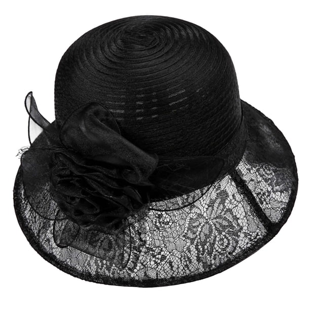 Sombreros de moda para mujer, sombrero de pescador con estampado, ventilado, de organza, con flores y protector solar, de poliéster.