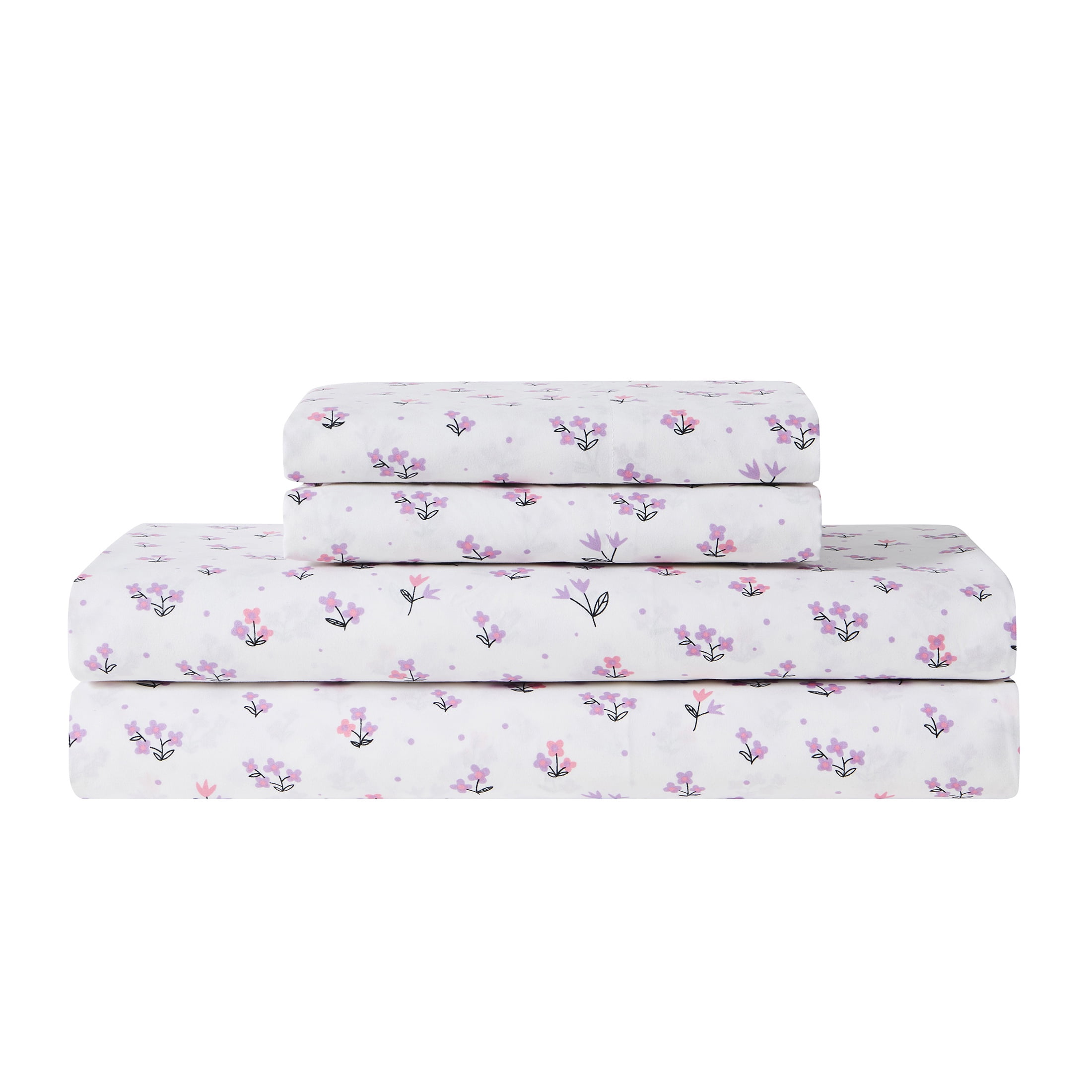 Hallmark Flower Garden 4-Piece Adult Multicolor Microfiber Bed Sheet Set, Queen