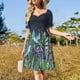 thumbnail image 4 of Vestido de manga corta con estampado de acuarela de Little Garden, vestidos de fiesta para mujer., 4 of 7