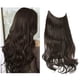 thumbnail image 5 of Extensiones de cabello largo, rizado y ondulado, ajustables, sintéticas, con alambre invisible y color negro., 5 of 5