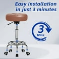 thumbnail image 5 of YEEZEE Ergonomic Rolling Stool with Adjustable Footrest - With Swivel Wheels for Home,Salon,Kitchen, 5 of 8
