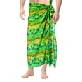 thumbnail image 2 of HAPPY BAY Men's Pareo Swim Trunk Vacation Sarong Beach Wrap One Size Shamrock Green, Palm Tree Summer Vacation Aloha, 2 of 3