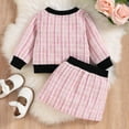 thumbnail image 5 of Sngxgn Girls Pleated Skirt Set 2 Piece Outfit Dresses Long Sleeve Top Cute Clothes Outfit for Kid(Pink,90), 5 of 8