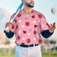 thumbnail image 4 of Fotbe Strawberry and Ladybugs Baseball Jersey Shirt for Men and Women, Casual Short Sleeves Button Down T-Shirt-XX-Large, 4 of 9