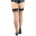 thumbnail image 4 of ToBeInStyle Women's Thigh High w/ Backseam & Cuban Heel - Nude/Black - One Size, 4 of 6