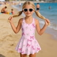 thumbnail image 3 of Uorisanigo Pink Bow Girls Swimsuit One Piece Back Strap Beach Swimming Suit Sleeveless Swim Dress Pool Party, Size 3-4, 3 of 6