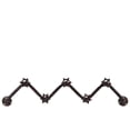 thumbnail image 1 of 5 Hooks Zig Zag Coat Hanger with Plumbing Theme - Brown - Benzara, 1 of 2