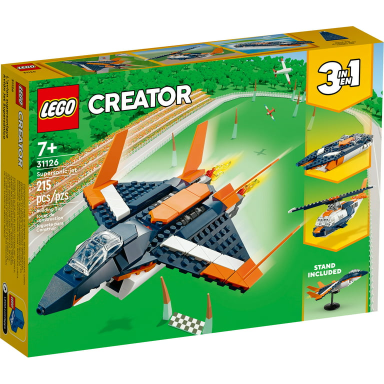 LEGO Creator 3in1 Jet 31126 Plane to Helicopter to Speed Toy for Creative Play, Buildable Vehicle Model for Kids, Boys and Girls 7 Plus Years Old - Walmart.com
