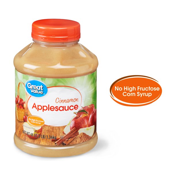 (3 Pack) Great Value Cinnamon Applesauce, 48 oz