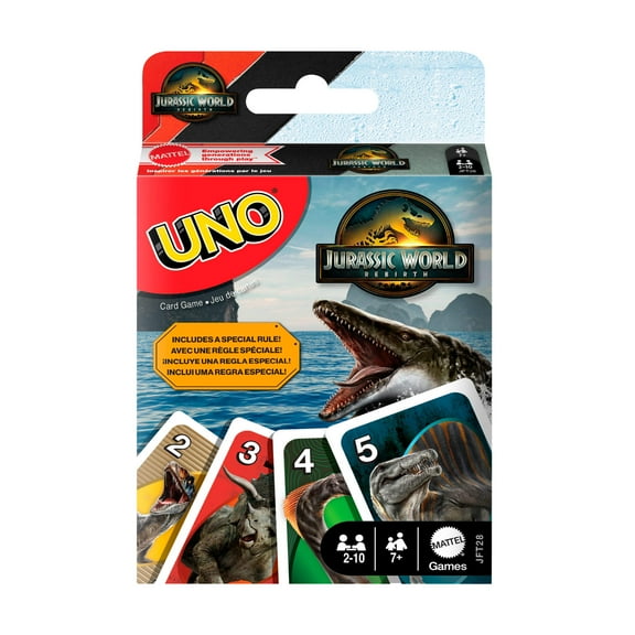 UNO Jurassic World Rebirth Card Game for Kids, Family & Adult Game Nights