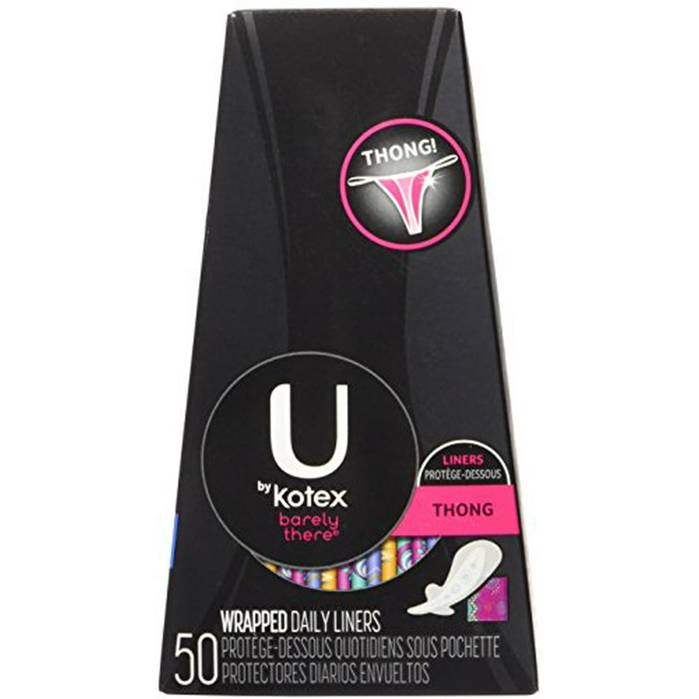 U By Kotex Barely There Thong Panty Liners, 50 Count