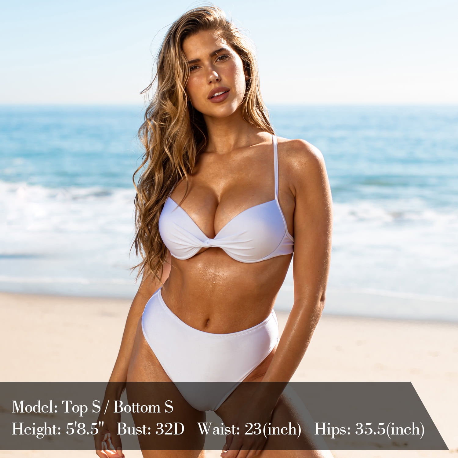 white bikini top push up