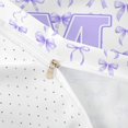 thumbnail image 4 of Manfei Coquette Purple Bowknot Duvet Cover Set For Girls,Purple 3D Letter M Monogrammed Bedding Full,Reversible,3-Piece(No Comforter), 4 of 6