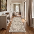 thumbnail image 5 of KUETH 5x7 Machine Washable Vintage Persian Style Rug for Living Room, Soft Low Pile Non Slip Backing Area Rug, Cream Taupe Rug for Bedroom Dining Room, 5 of 5