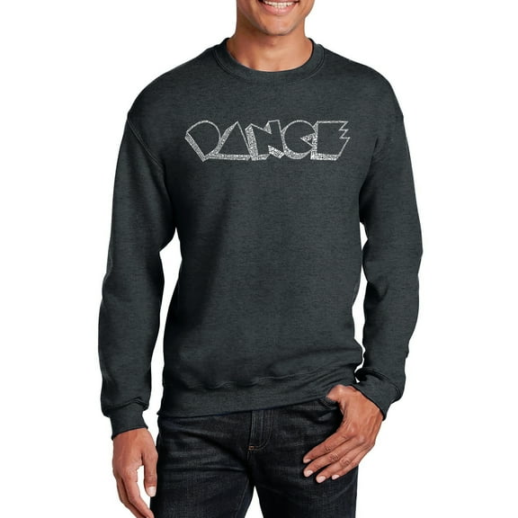 LA Pop Art Men's Word Art Crewneck Sweatshirt - DIFFERENT STYLES OF DANCE