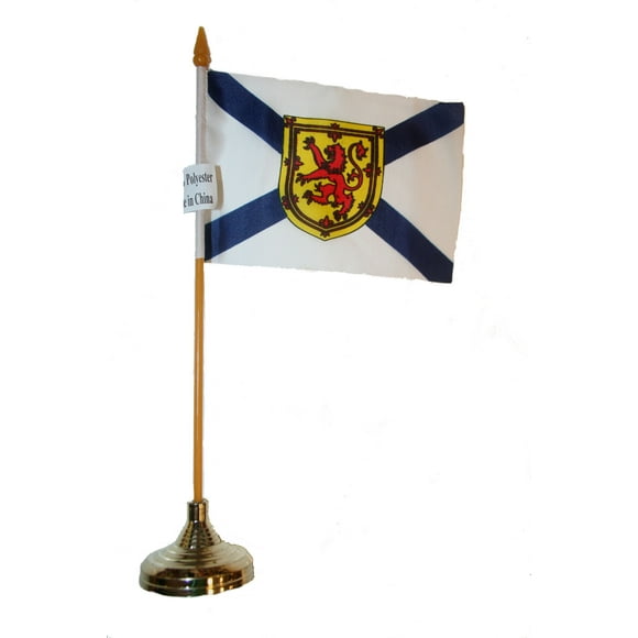 NOVA SCOTIA 4 X6 INCH PROVINCIAL STICK FLAG WITH GOLD STAND