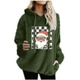 thumbnail image 2 of HOMBOM Hoodies Christmas Sweatshirts for Womens Cute Santa Green Pullover Gift Long Sleeve Xmas Holiday Womems Shirts, 2 of 4
