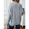 thumbnail image 4 of Womens Sweaters Fall Casual Long Sleeve Light-Weight Oversized Pullover Sweater Tops Light Gray S, 4 of 8