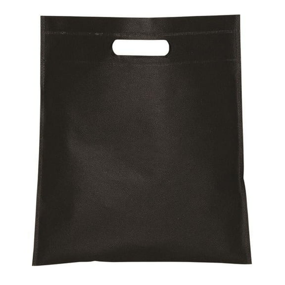 Debco NW4942 Non Woven Cut Out Handle Tote - Black 0 - 500 Pack