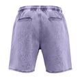 thumbnail image 5 of JoveMarine Men's Casual Summer Shorts, Versatile Solid Color Shorts for Daily Work and Beach, Lightweight Breathable Elastic Waist Shorts Purple 5XL, 5 of 6