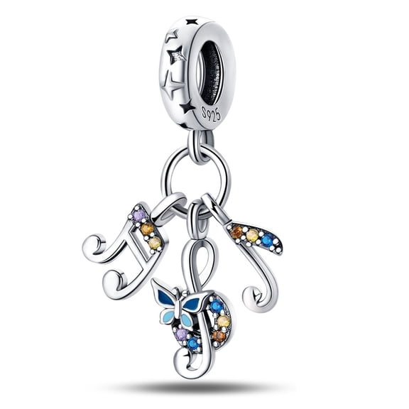 Romantic Colorful Music Note Three - Piece Set Charm, Compatible with Most Bracelet, Charm for Bracelete