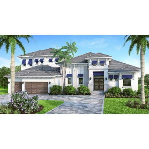 013-3903: Contemporary CMU 4 Bed, 5 Bath Luxury Home Plan, 3903 Sq Ft: Full Blueprints with License to Build by Home Plan Marketplace - Lesuto