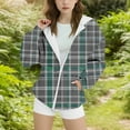 thumbnail image 2 of Ashirexll Girls Hoodies Pullover Zip Up Hoodie Girls 3-14 Years Winter Plaid Fashion Casual Velvet Fleece Lined Comfortable Long Sleeve Hooded Zipper Sweatshirt for Kids, 2 of 6