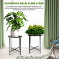 thumbnail image 5 of Weogot 15” Black Metal Round Plant Stand with Rustproof Feature for Indoor/Outdoor Use, 5 of 7
