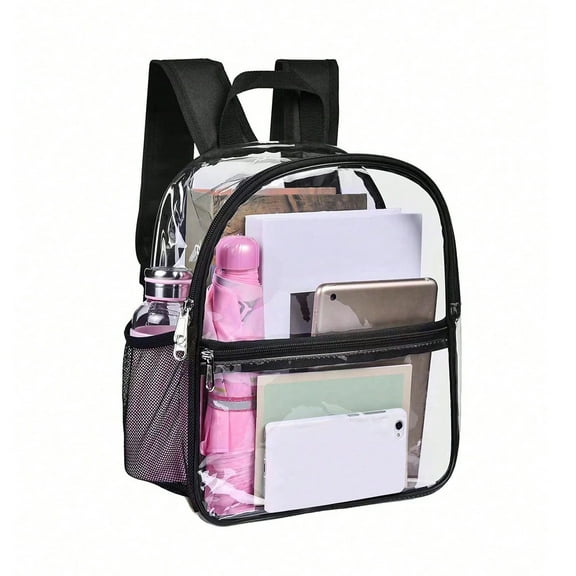 Clear Backpack for Stadium Events, 12x6x12 bag, clear bag for stadium events for Sport Concerts Festival (Grey)