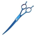 thumbnail image 1 of Tijeras de peluquería para perros Unique Bargains con mango ergonómico, cortadores curvados hacia abajo, tijeras curvadas de 7.5" en azul, 1 of 7