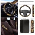 thumbnail image 3 of Yuyamidu Deer Car Front Seat Covers Full Set Camo Hunting Steering Wheel Cover Seat Belt Pads Armrest Cover Coasters Trash Bag Air Vent Bag Rearview Mirror Cover Keychain 12 PCS Auto Accessories, 3 of 7