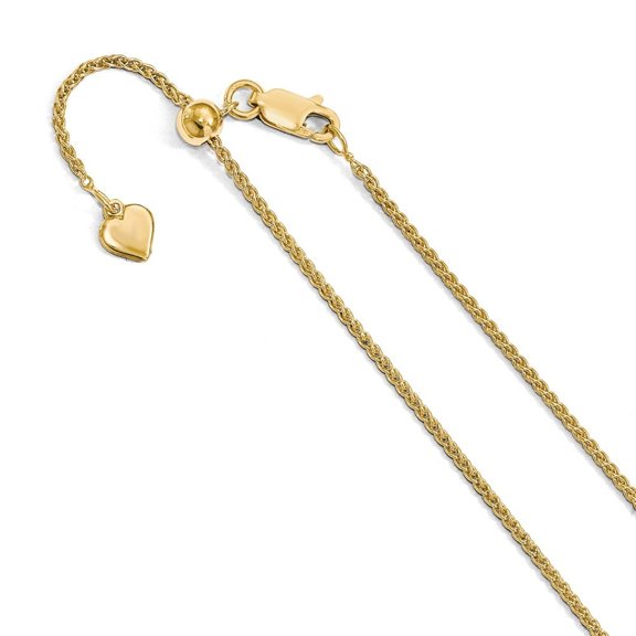 Sterling Silver 1.5 mm Gold-Flashed Adjustable Spiga Chain Necklace - 4.4 Grams - 22 Inch