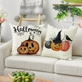 thumbnail image 3 of Vorkoi Fall Halloween Pumpkin Pillow Covers 18x18 Inches Trick or Treat Farmhouse Decor Home Throw Cushion Case for Sofa Couch Decorations, 3 of 4