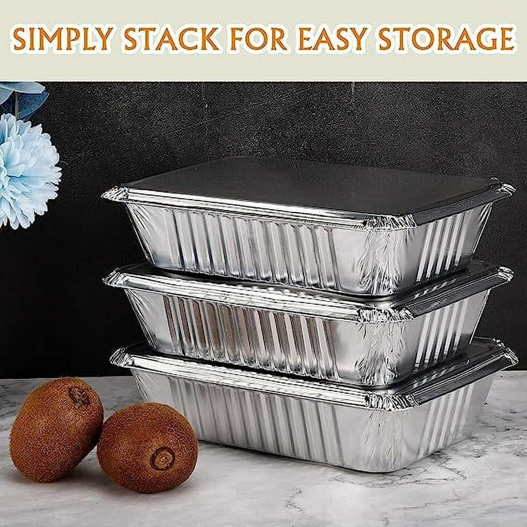 Aluminum Pans Trays 6.2x8.6 inch 25 Pack - Disposable Roasting & Baking Pan  Food Storage Tray Great for BBQ, Cooking, Heating, Freezing Takeeout and  Serving Food 