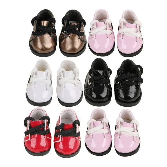 Multi Color Tiny Doll Shoes Set Of 6 Pairs For 17cm/6.7in Dolls Detailed Craftsmanship Leather Footwear
