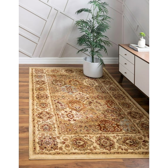 Rugs.com Aditi Collection Rug – 10' 6 x 16' 5 Cream Low Rug Perfect For Living Rooms, Large Dining Rooms, Open Floorplans