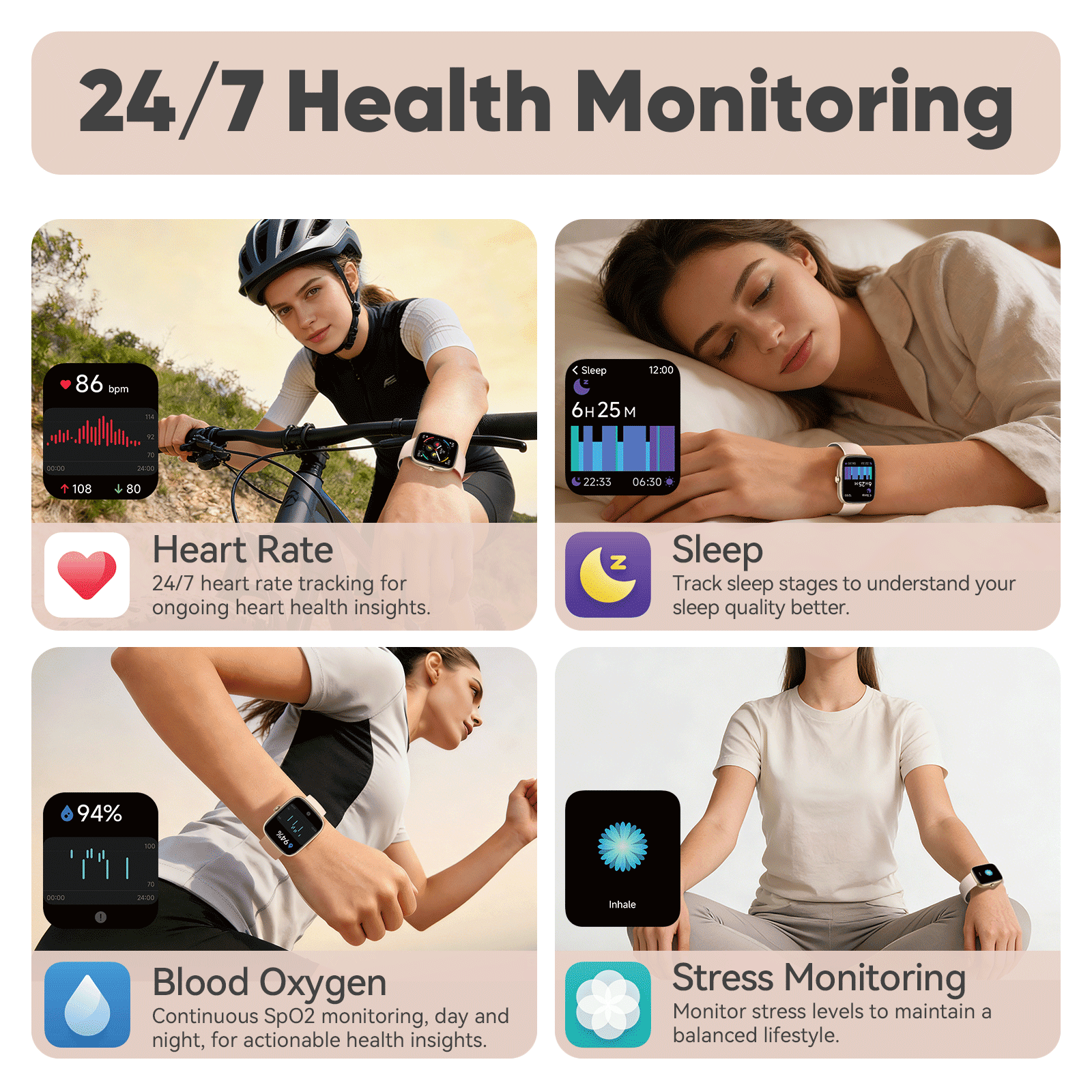 Smart Watches for Men Women (Answer/Make Calls), 1.83" Touchscreen Fitness Watch with 110+ Sport Modes, Fitness Tracker, IP68 Waterproof Smartwatch for Android Ios Pink