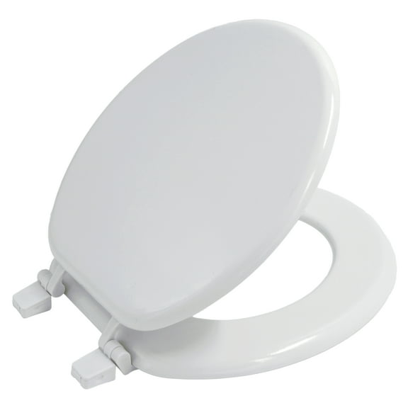 Mainstays Molded Wood Toilet Seat, White, Single Seat