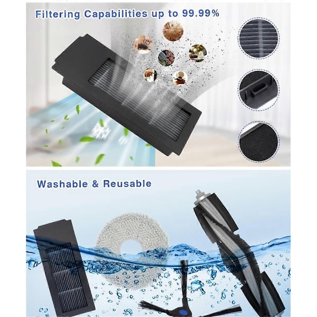 For Deebot X2 / X2 Omni / X2 Pro/DEX86 Robot Vacuum Cleaner Main Side Brush Filter Dust Bag Mop Accessories Kit