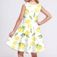thumbnail image 6 of SOFTCCLO Dresses for Girls Sleeveless Crew Neck Lemon Print Fresh Casual Dress for Summer Daily Wear Size 11-12Y, 6 of 7